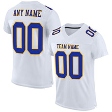 Charger l&#39;image dans la galerie, Custom White Royal-Gold Mesh Authentic Football Jersey
