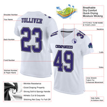 Charger l&#39;image dans la galerie, Custom White Purple Gray-Black Mesh Authentic Football Jersey
