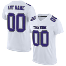 Charger l&#39;image dans la galerie, Custom White Purple Gray-Black Mesh Authentic Football Jersey
