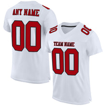 Charger l&#39;image dans la galerie, Custom White Red-Black Mesh Authentic Football Jersey
