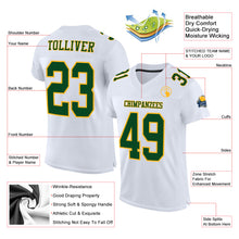 Load image into Gallery viewer, Custom White Green-Gold Mesh Authentic Football Jersey
