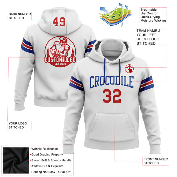 Cheap Custom Stitched White Royal-Red Sports Pullover Sweatshirt Hoodie Free  Shipping – CustomJerseysPro