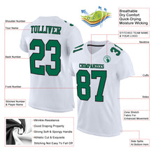 Laden Sie das Bild in den Galerie-Viewer, Custom White Kelly Green-Black Mesh Authentic Football Jersey
