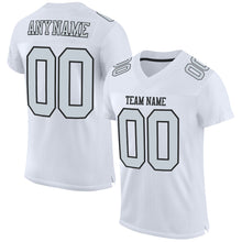 Load image into Gallery viewer, Custom White Silver-Black Mesh Authentic Football Jersey
