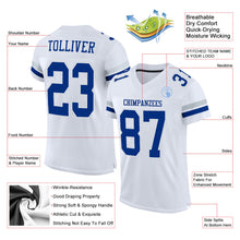 Load image into Gallery viewer, Custom White Royal-Silver Mesh Authentic Football Jersey
