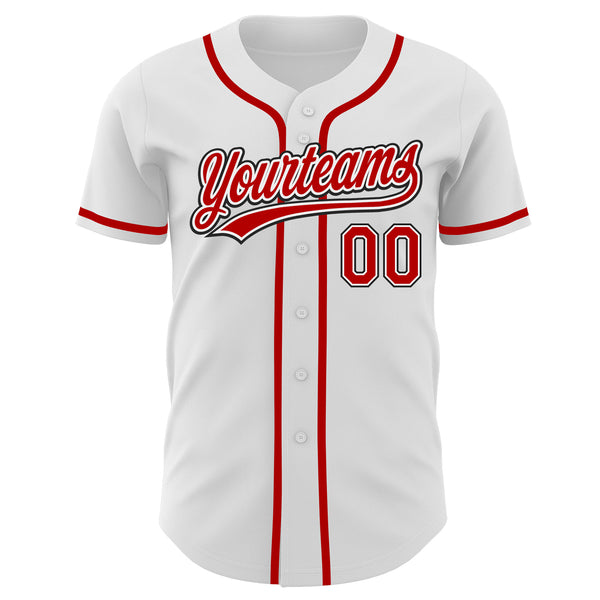 Custom Red White-Black Baseball Jersey – CustomJerseysPro