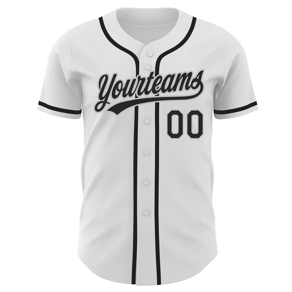 Cheap Custom White Black-Gray Authentic Baseball Jersey Free Shipping –  CustomJerseysPro