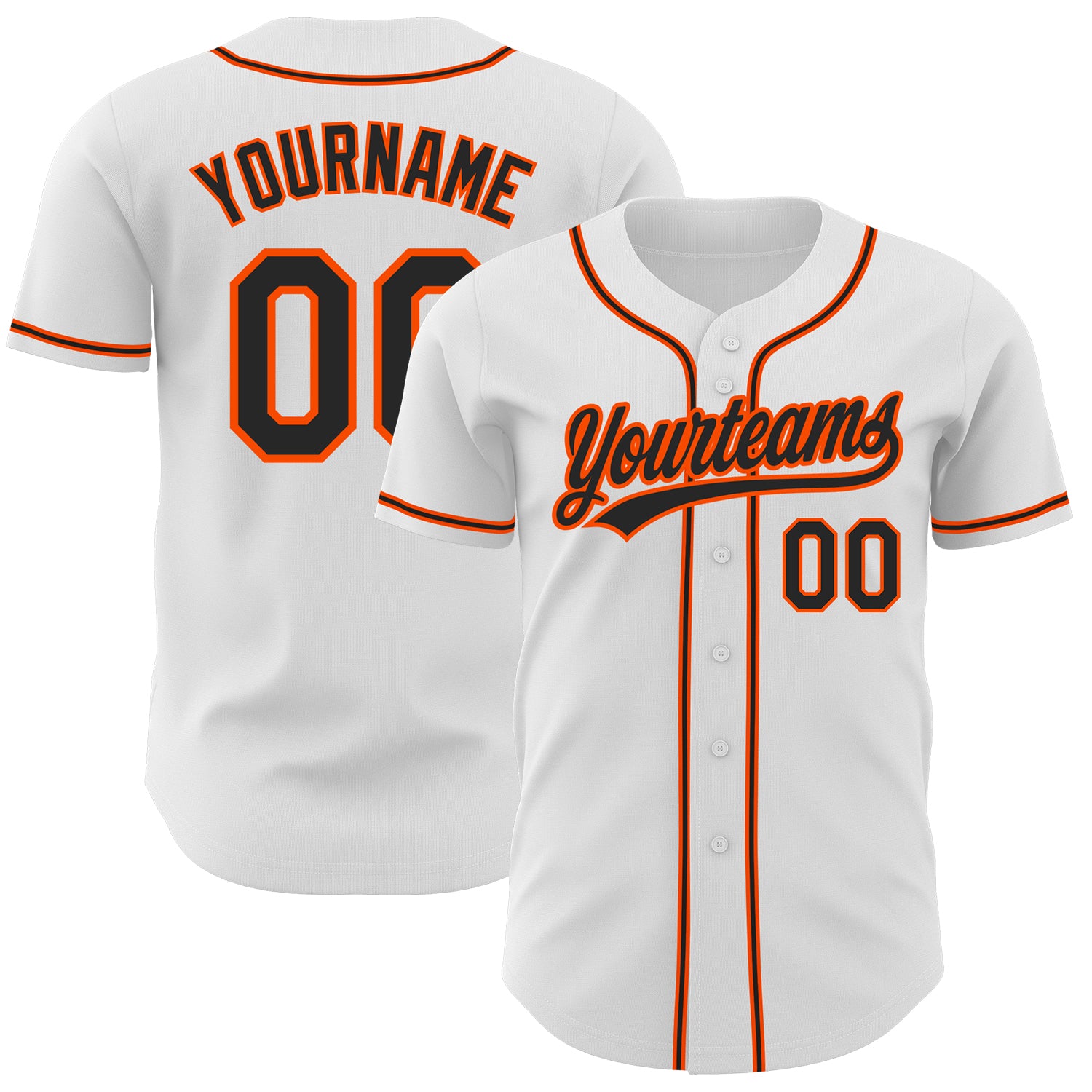 Custom Orange Black-White Baseball Jersey – CustomJerseysPro