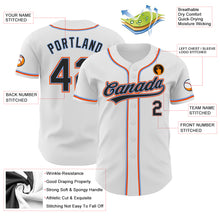 Load image into Gallery viewer, Custom White Black Powder Blue-Orange Authentic Baseball Jersey
