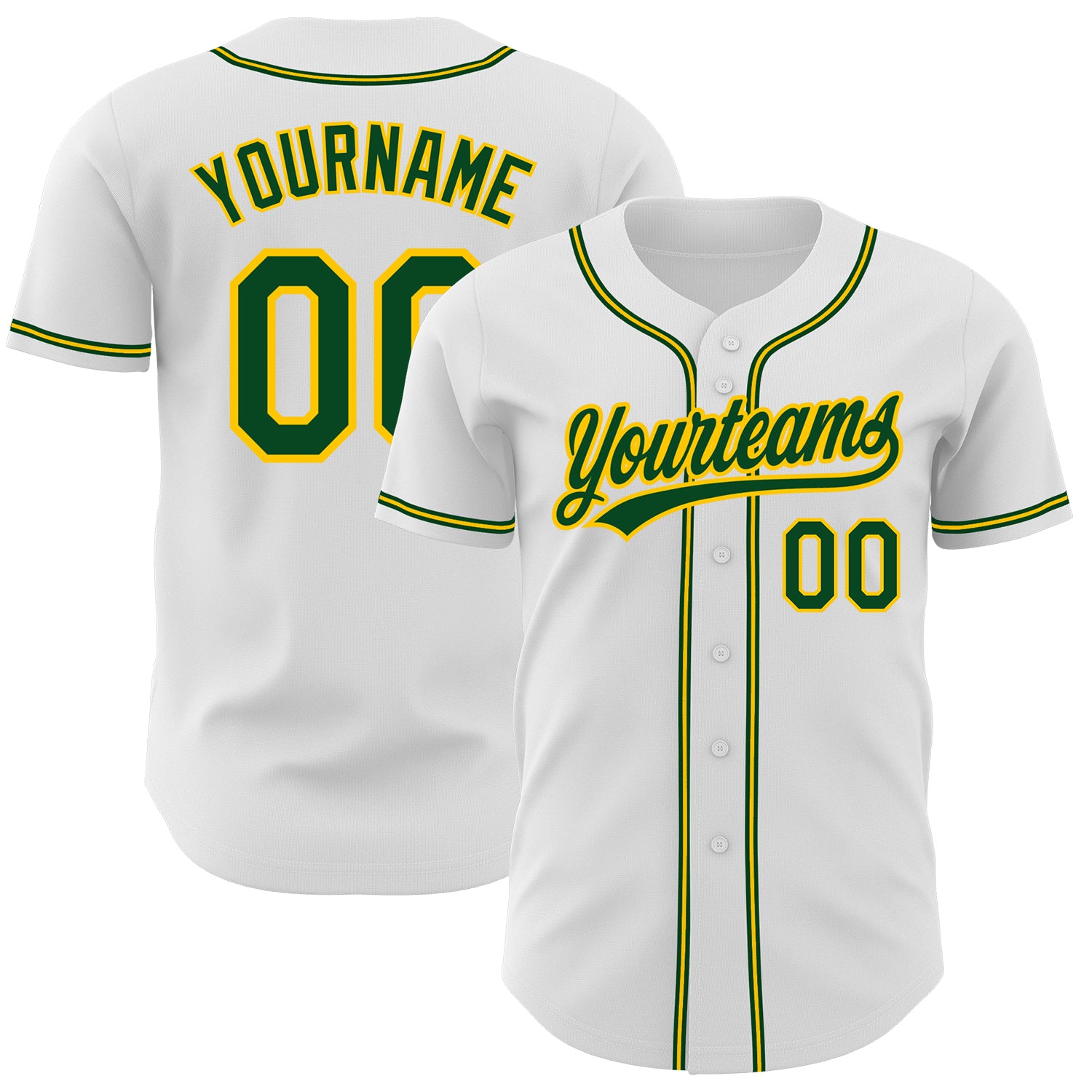 Cheap Custom Gray Green-Gold Authentic Baseball Jersey Free