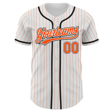 Загрузить изображение в средство просмотра галереи, Custom White Orange Pinstripe Orange-Black Authentic Baseball Jersey
