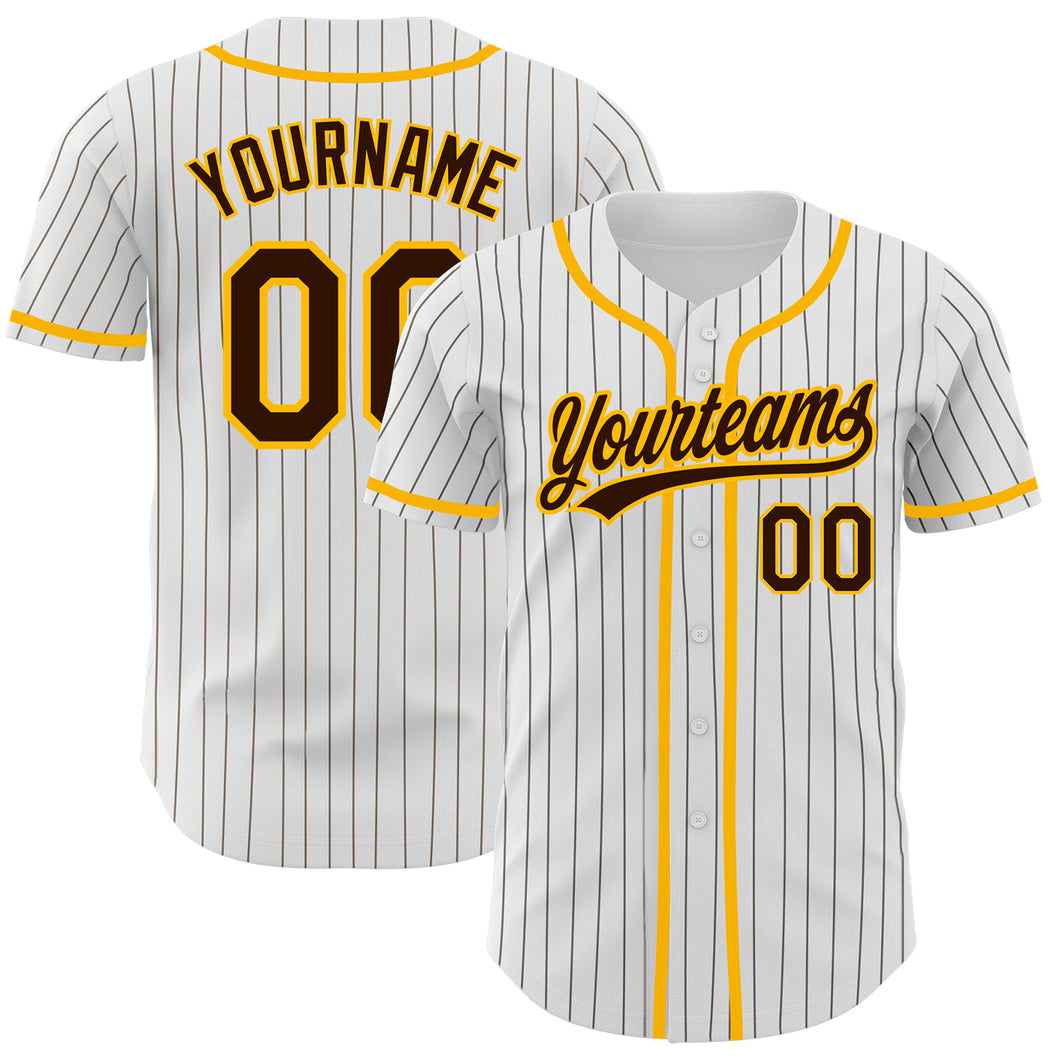 Cheap Custom Gray Black Pinstripe Black-Gold Authentic Baseball Jersey Free  Shipping – CustomJerseysPro