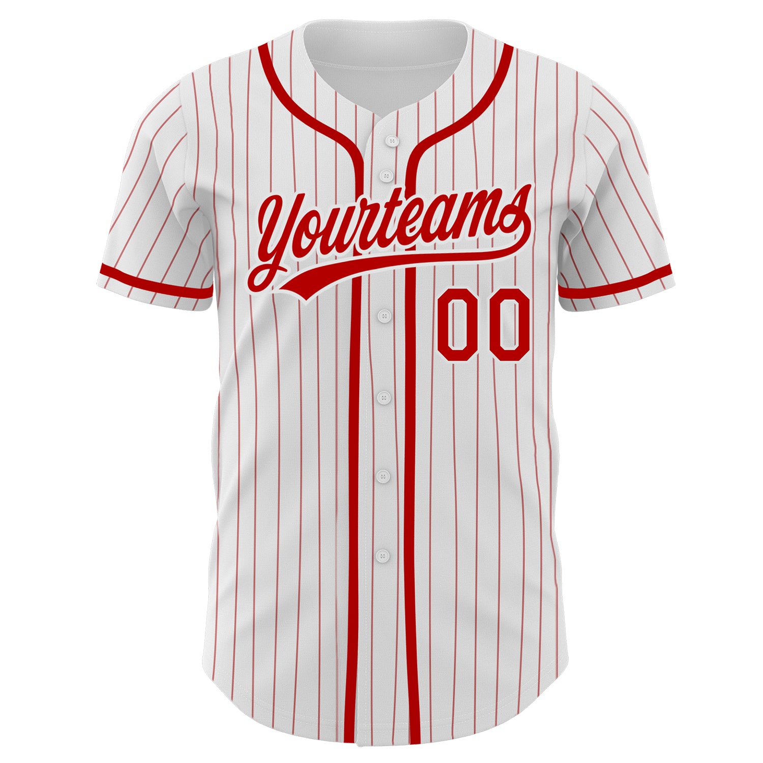 Custom White Red Pinstripe Red-White Authentic Baseball Jersey Women's Size:M