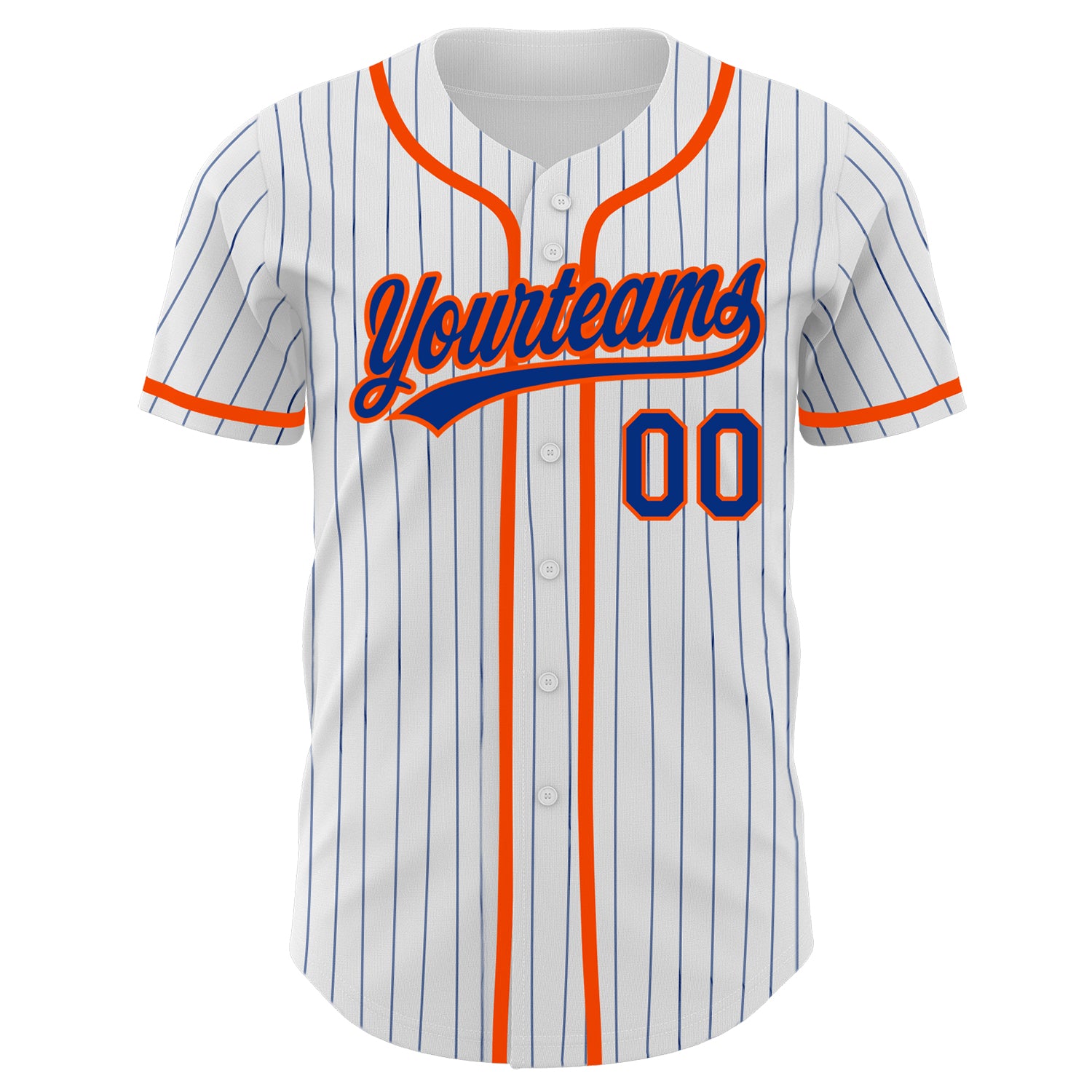 Custom Royal Orange Pinstripe Orange-White Authentic Baseball Jersey  Discount