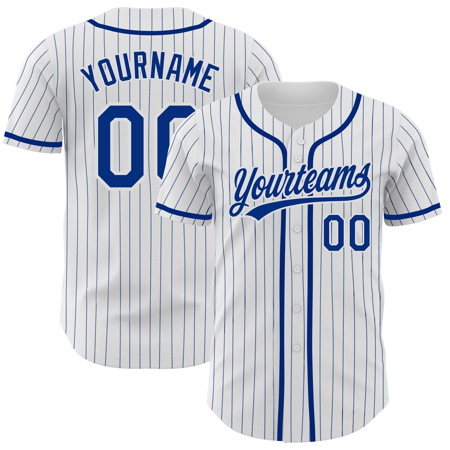 Cheap Custom White Royal Pinstripe Royal-White Authentic Baseball Jersey  Free Shipping – CustomJerseysPro