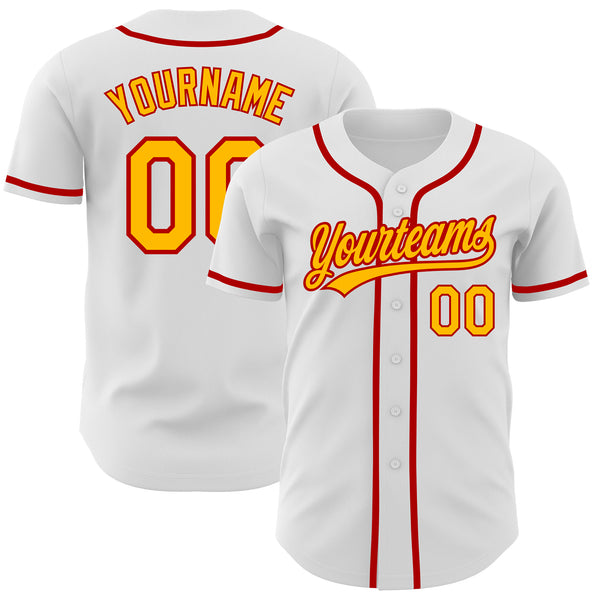 Cheap Custom Gold Red-White Authentic Baseball Jersey Free Shipping –  CustomJerseysPro