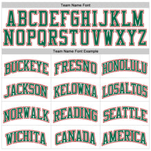 Load image into Gallery viewer, Custom White Kelly Green Pinstripe Kelly Green-Red Authentic Basketball Jersey
