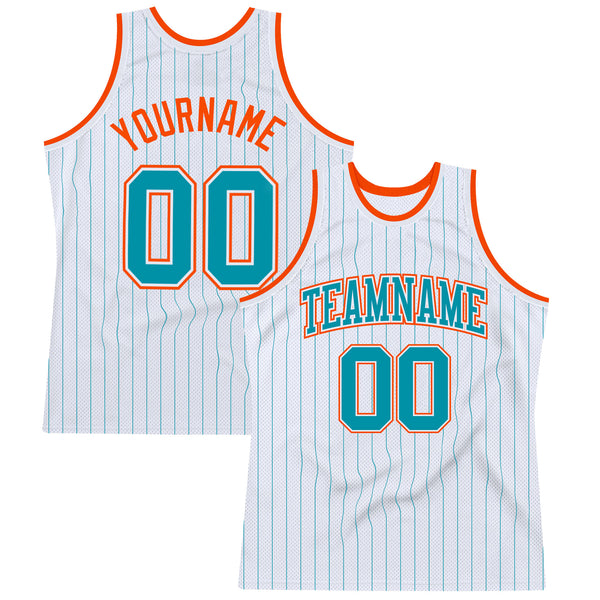 Custom Team Gray Basketball Teal Rib-Knit Jersey Orange