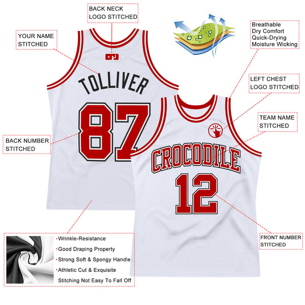 Cheap Custom White Red-Black Authentic Throwback Basketball Jersey Free  Shipping – CustomJerseysPro