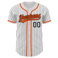 Загрузить изображение в средство просмотра галереи, Custom White Black Pinstripe Orange Authentic Baseball Jersey
