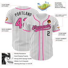 Laden Sie das Bild in den Galerie-Viewer, Custom White Black Pinstripe Pink Authentic Baseball Jersey
