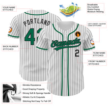 Laden Sie das Bild in den Galerie-Viewer, Custom White Black Pinstripe Kelly Green Authentic Baseball Jersey
