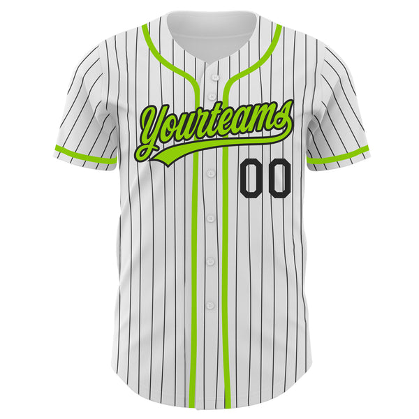 Cheap Custom White Green Pinstripe Green-Orange Authentic Baseball Jersey  Free Shipping – CustomJerseysPro
