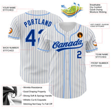 Загрузить изображение в средство просмотра галереи, Custom White Royal Pinstripe Royal-Light Blue Authentic Baseball Jersey
