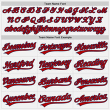 Laden Sie das Bild in den Galerie-Viewer, Custom White Red Pinstripe Red-Navy Authentic Baseball Jersey
