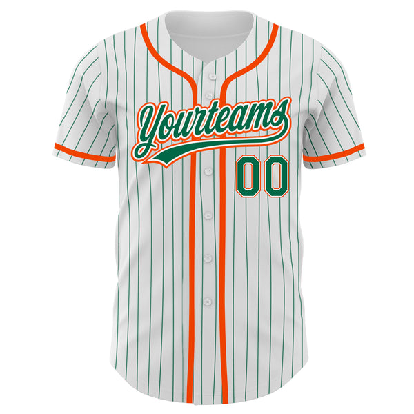 Custom Orange White-Kelly Green Authentic Baseball Jersey Discount