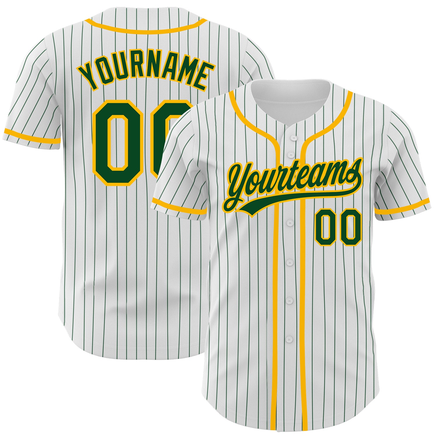 Cheap Custom White Green-Gold Authentic Baseball Jersey Free Shipping –  CustomJerseysPro