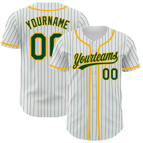 Cheap Custom White Green Pinstripe Green-Orange Authentic Baseball Jersey  Free Shipping – CustomJerseysPro