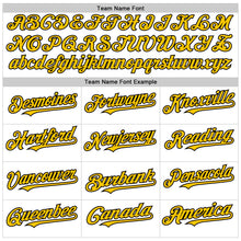 Load image into Gallery viewer, Custom White Yellow-Black Authentic Baseball Jersey
