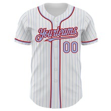 Загрузить изображение в средство просмотра галереи, Custom White Light Blue Pinstripe Red Authentic Baseball Jersey
