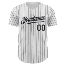 Charger l&#39;image dans la galerie, Custom White Black Pinstripe Gray Authentic Baseball Jersey
