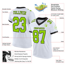 Laden Sie das Bild in den Galerie-Viewer, Custom White Neon Green-Black Mesh Authentic Football Jersey
