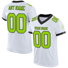 Laden Sie das Bild in den Galerie-Viewer, Custom White Neon Green-Black Mesh Authentic Football Jersey
