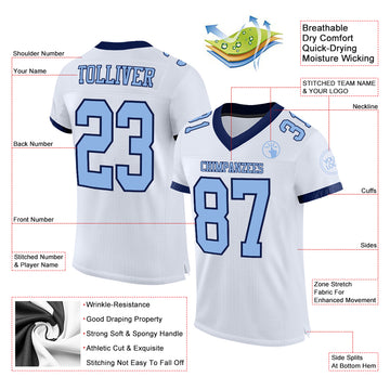 Custom Light Gray Football Jerseys, Football Uniforms For Your Team –  Tagged Font-Navy