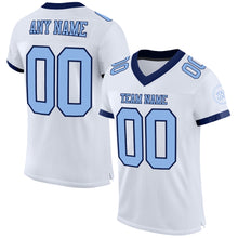 Laden Sie das Bild in den Galerie-Viewer, Custom White Light Blue-Navy Mesh Authentic Football Jersey
