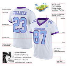 Charger l&#39;image dans la galerie, Custom White Light Blue-Purple Mesh Authentic Football Jersey
