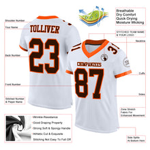 Charger l&#39;image dans la galerie, Custom White Brown-Orange Mesh Authentic Football Jersey
