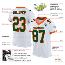 Charger l&#39;image dans la galerie, Custom White Green-Orange Mesh Authentic Football Jersey
