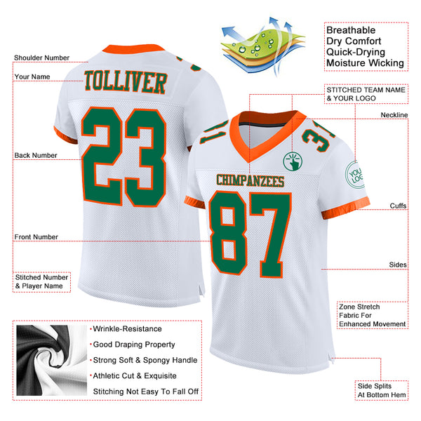 Cheap Custom Black Kelly Green-White Mesh Authentic Football Jersey Free  Shipping – CustomJerseysPro