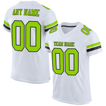 Charger l&#39;image dans la galerie, Custom White Neon Green-Black Mesh Authentic Football Jersey
