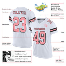 Charger l&#39;image dans la galerie, Custom White Medium Pink-Black Mesh Authentic Football Jersey
