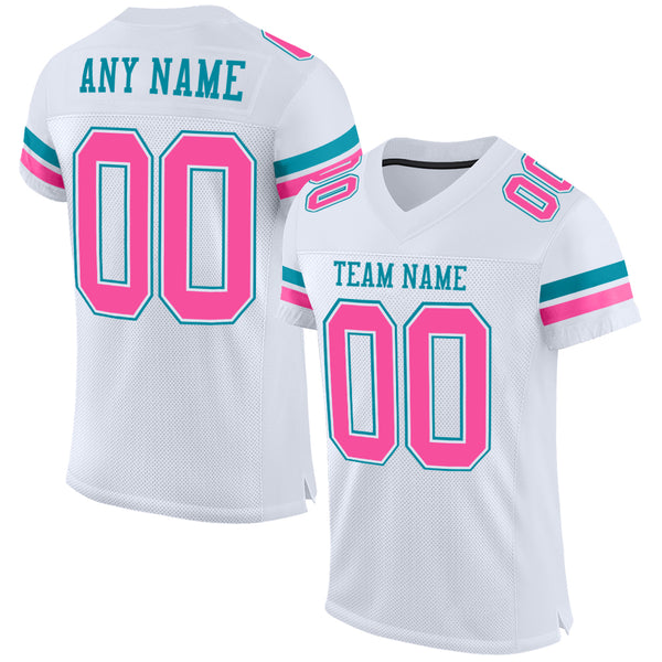 Custom Pink White Mesh Authentic Football Jersey – CustomJerseysPro