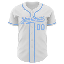 Charger l&#39;image dans la galerie, Custom White Light Blue Authentic Baseball Jersey
