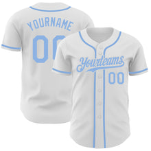 Charger l&#39;image dans la galerie, Custom White Light Blue Authentic Baseball Jersey
