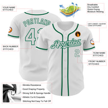 Load image into Gallery viewer, Custom White Kelly Green Authentic Baseball Jersey
