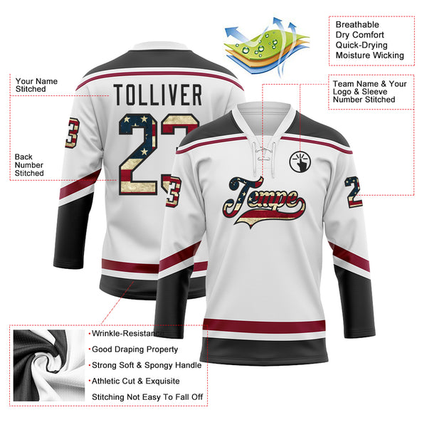 Cheap Custom White Maroon Hockey Jersey Free Shipping – CustomJerseysPro